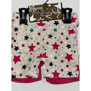 Twin Pack V-Gold Toddler Shorts Size 2T Cotton Polyester Spandex Star Print & So